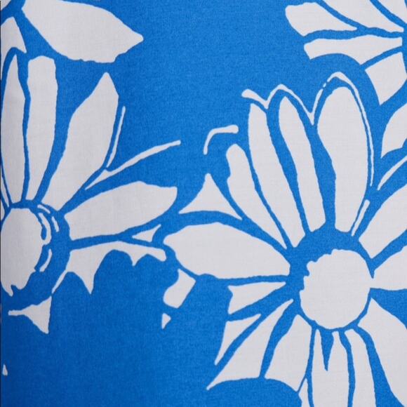 NEW ZARA 100% Cotton Flower Printed Blue Ruffle Dress - Picture 7 of 14